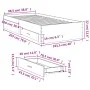 Sonoma gray engineered wood bed with drawers 100x200 cm by , Beds and slatted bases - Ref: Foro24-3280424, Price: 114,99 €, D...