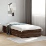 Cama con cajones madera de ingeniería marrón roble 90x200 cm de , Camas y somieres - Ref: Foro24-3280432, Precio: 142,16 €, D...