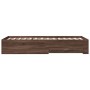Cama con cajones madera de ingeniería marrón roble 90x200 cm de , Camas y somieres - Ref: Foro24-3280432, Precio: 142,16 €, D...