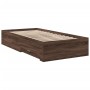 Cama con cajones madera de ingeniería marrón roble 90x200 cm de , Camas y somieres - Ref: Foro24-3280432, Precio: 142,16 €, D...