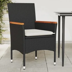 Garden armchairs with cushions 2 pcs black synthetic rattan by , Garden chairs - Ref: Foro24-368119, Price: 140,63 €, Discoun...