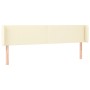 Cabecero de cuero sintético color crema 203x16x78/88 cm