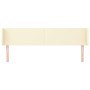 Cabecero de cuero sintético color crema 203x16x78/88 cm