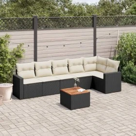 7-piece garden dining set and black synthetic rattan cushions by , Garden sets - Ref: Foro24-3256462, Price: 406,62 €, Discou...