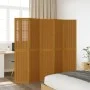 Biombo separador de 5 paneles madera maciza paulownia marrón de , Divisores de ambientes - Ref: Foro24-358822, Precio: 112,77...