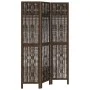Dark brown paulownia wood 3-panel separator screen by , Room dividers - Ref: Foro24-358654, Price: 77,34 €, Discount: %