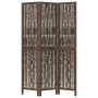 Dark brown paulownia wood 3-panel separator screen by , Room dividers - Ref: Foro24-358654, Price: 77,34 €, Discount: %