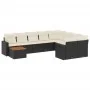 Gartensofa-Set 10-teilig mit schwarzen synthetischen Rattankissen von , Gartensets - Ref: Foro24-3256616, Preis: 580,79 €, Ra...