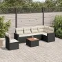 Set de comedor de jardín 7 pzas y cojines ratán sintético negro de , Conjuntos de jardín - Ref: Foro24-3256476, Precio: 406,4...