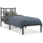 Estructura de cama con cabecero metal negro 75x190 cm de , Camas y somieres - Ref: Foro24-376314, Precio: 67,13 €, Descuento: %