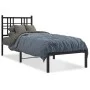 Estructura de cama con cabecero metal negro 75x190 cm de , Camas y somieres - Ref: Foro24-376314, Precio: 66,14 €, Descuento: %