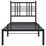 Bed frame with black metal headboard 75x190 cm by , Beds and slatted bases - Ref: Foro24-376314, Price: 66,16 €, Discount: %
