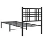 Bed frame with black metal headboard 75x190 cm by , Beds and slatted bases - Ref: Foro24-376314, Price: 66,16 €, Discount: %