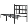 Estructura de cama con cabecero metal negro 75x190 cm de , Camas y somieres - Ref: Foro24-376314, Precio: 67,13 €, Descuento: %