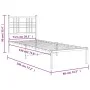 Bed frame with black metal headboard 75x190 cm by , Beds and slatted bases - Ref: Foro24-376314, Price: 66,16 €, Discount: %