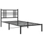 Bed frame with black metal headboard 90x190 cm by , Beds and slatted bases - Ref: Foro24-376316, Price: 84,76 €, Discount: %