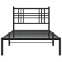 Bed frame with black metal headboard 90x190 cm by , Beds and slatted bases - Ref: Foro24-376316, Price: 84,76 €, Discount: %