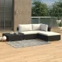 4-teiliges Gartenmöbel-Set und Kissen aus synthetischem Rattan schwarz von vidaXL, Gartensets - Ref: Foro24-46778, Preis: 356...