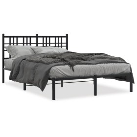 Bed frame with black metal headboard 120x190 cm by , Beds and slatted bases - Ref: Foro24-376321, Price: 105,31 €, Discount: %