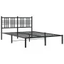 Estructura de cama con cabecero metal negro 120x190 cm de , Camas y somieres - Ref: Foro24-376321, Precio: 103,37 €, Descuent...