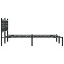 Estructura de cama con cabecero metal negro 120x190 cm de , Camas y somieres - Ref: Foro24-376321, Precio: 105,21 €, Descuent...