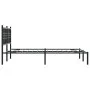 Estructura de cama con cabecero metal negro 120x190 cm de , Camas y somieres - Ref: Foro24-376321, Precio: 103,37 €, Descuent...