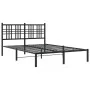 Bed frame with black metal headboard 135x190 cm by , Beds and slatted bases - Ref: Foro24-376323, Price: 85,37 €, Discount: %