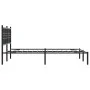 Bed frame with black metal headboard 135x190 cm by , Beds and slatted bases - Ref: Foro24-376323, Price: 85,37 €, Discount: %