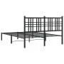 Bed frame with black metal headboard 135x190 cm by , Beds and slatted bases - Ref: Foro24-376323, Price: 85,37 €, Discount: %