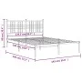 Bed frame with black metal headboard 135x190 cm by , Beds and slatted bases - Ref: Foro24-376323, Price: 85,37 €, Discount: %