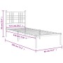 Metallbettgestell mit weißem Kopfteil 75x190 cm von , Betten und Lattenroste - Ref: Foro24-376363, Preis: 71,84 €, Rabatt: %