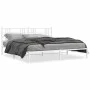 Metal bed frame with white headboard 180x200 cm by , Beds and slatted bases - Ref: Foro24-376377, Price: 104,01 €, Discount: %