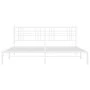 Metal bed frame with white headboard 180x200 cm by , Beds and slatted bases - Ref: Foro24-376377, Price: 104,01 €, Discount: %