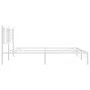 Metal bed frame with white headboard 180x200 cm by , Beds and slatted bases - Ref: Foro24-376377, Price: 104,01 €, Discount: %