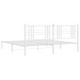 Estructura de cama de metal con cabecero blanco 180x200 cm de , Camas y somieres - Ref: Foro24-376377, Precio: 105,43 €, Desc...