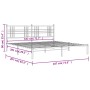 Estructura de cama de metal con cabecero blanco 180x200 cm de , Camas y somieres - Ref: Foro24-376377, Precio: 105,43 €, Desc...