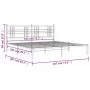 Metal bed frame with white headboard 180x200 cm by , Beds and slatted bases - Ref: Foro24-376377, Price: 104,01 €, Discount: %