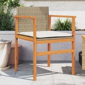 Gartenstühle mit Kissen 2 Stück beiges PE-Rattan und Akazienholz von , Gartenstühle - Ref: Foro24-368713, Preis: 128,18 €, Ra...