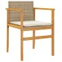 Garden chairs with cushion 2 pcs beige PE rattan and acacia wood by , Garden chairs - Ref: Foro24-368713, Price: 128,14 €, Di...