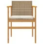 Garden chairs with cushion 2 pcs beige PE rattan and acacia wood by , Garden chairs - Ref: Foro24-368713, Price: 128,14 €, Di...