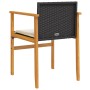 Gartenstühle mit Kissen, 2 Stück, schwarzes PE-Rattan und Akazienholz von , Gartenstühle - Ref: Foro24-368711, Preis: 115,41 ...