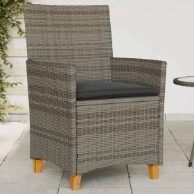 Gartenstühle und Kissen 2 Stück graues PE-Rattan und Massivholz von , Gartenstühle - Ref: Foro24-368718, Preis: 201,22 €, Rab...