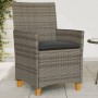 Garden chairs and cushions 2 pcs gray PE rattan and solid wood by , Garden chairs - Ref: Foro24-368718, Price: 153,80 €, Disc...