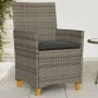 Garden chairs and cushions 2 pcs gray PE rattan and solid wood by , Garden chairs - Ref: Foro24-368718, Price: 201,22 €, Disc...