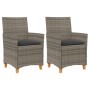 Garden chairs and cushions 2 pcs gray PE rattan and solid wood by , Garden chairs - Ref: Foro24-368718, Price: 153,80 €, Disc...
