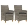 Garden chairs and cushions 2 pcs gray PE rattan and solid wood by , Garden chairs - Ref: Foro24-368718, Price: 201,22 €, Disc...