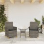 Garden chairs and cushions 2 pcs gray PE rattan and solid wood by , Garden chairs - Ref: Foro24-368718, Price: 153,80 €, Disc...