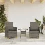 Gartenstühle und Kissen 2 Stück graues PE-Rattan und Massivholz von , Gartenstühle - Ref: Foro24-368718, Preis: 201,22 €, Rab...