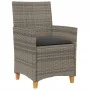 Garden chairs and cushions 2 pcs gray PE rattan and solid wood by , Garden chairs - Ref: Foro24-368718, Price: 201,22 €, Disc...