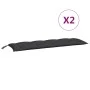Cojines de banco de jardín 2 uds tela Oxford negro 150x50x7 cm de , Cojines para sillas y sofás - Ref: Foro24-361704, Precio:...